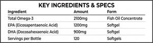 Healthy Care Qualité Supérieure Oméga-<span class=keywords><strong>3</strong></span> 1200mg EPA + 900mg DHA Huile de Poisson 1000mg Oméga-<span class=keywords><strong>3</strong></span> Huile de Poisson en Gélules Souples Complément Alimentaire - Product Image 5