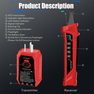 Herramientas profesionales de prueba de circuitos para uso de ingenieros Buscador de disyuntores digitales i-Pook PK310A/B con probador CFCI - Product Image 5