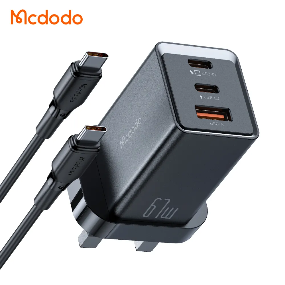 Mcdodo 155 67W USB C GaN充電器キットUK6FT60WUSBCケーブルPD3.0QC4.0PPS急速充電器65WラップトップMac用トラベルチャージャーキット