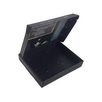 Caja de Regalo de Papel Negro Mate Personalizada con Ventana Transparente, Caja de Embalaje de Papel Negro Mate