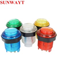 Bouton poussoir LED momentané de 33 mm pour borne d'arcade, interrupteur intégré, boutons ronds lumineux 5V pour machine d'arcade, kit de bricolage, pièces détachées