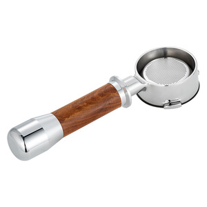 Cafetera con mango sin fondo de acero inoxidable 304, mango de madera, estilo moderno y sencillo para uso doméstico o en cafeterías. - Product Image 5