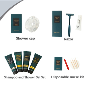 Kit d'articles de toilette jetables personnalisés pour hôtel, ensemble complet pour l'hôtellerie avec pantoufles <span class=keywords><strong>et</strong></span> shampoing pour gîtes <span class=keywords><strong>et</strong></span> spas - Product Image 2