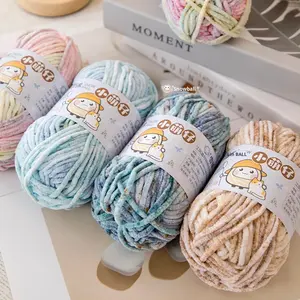 Fil chenille épais coloré et mignon, fait main, <span class=keywords><strong>pour</strong></span> tricot DIY, idéal <span class=keywords><strong>pour</strong></span> couvertures de poupées et écharpes <span class=keywords><strong>pour</strong></span> bébés - Product Image 2