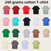 T-shirt ample à col rond et manches courtes pour homme, en coton 240G, nouvelle collection, vente directe usine, grandes tailles, en stock, impression de logo personnalisé, vente en gros