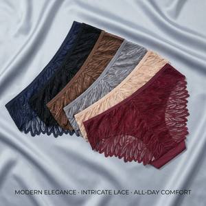 <span class=keywords><strong>Slip</strong></span> in <span class=keywords><strong>Pizzo</strong></span> Senza Cuciture a Vita Media con Inserti in Rete per Donna, Intimo alla Moda per Uso Quotidiano, Prezzo di Fabbrica all'Ingrosso - Product Image 1