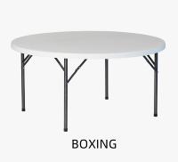 Table ronde pliante moderne en plastique de 150 cm pour les événements de fête en plein air, les banquets