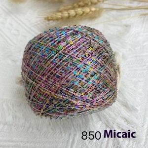 Lana Italiana Importada Carole para Tejer a Mano, <span class=keywords><strong>Moda</strong></span> de Alta Gama, 25g, Variedad de Colores con Lentejuelas Coloridas, Patrón Teñido, 58 Yuanes - Product Image 4