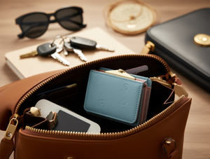 Portafoglio da donna a tre ante con clip, piccolo, in microfibra e similpelle, per uso quotidiano - Product Image 2