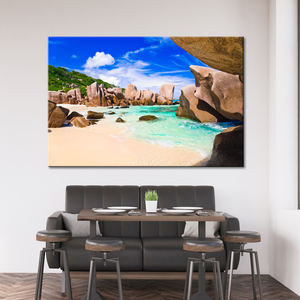 מותאם אישית מודרני עמיד למים חוף הים החוף ציור אקריליק בד דיגיטלי הדפסה דיגיטלית ידידותית לסביבה דיו עיצוב מותאם אישית - Product Image 3