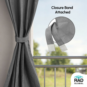Cool Grey Eyelet Outdoor Curtains 180 GSM with Modern Charcoal Tone and Light Filtering Fabric for Contemporary Balcony Patio - Product Image 2