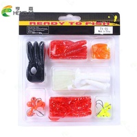 Lot d'appâts souples pour la pêche, Set de leurres pour attraper des poissons comme les carpes, avec hameçon en plomb, matériel pour pêcher, 15 pièces
