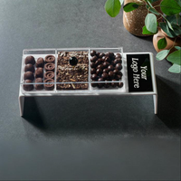 Boîte cadeau personnalisable Lucite Cube de 5mm, vitrine en plastique acrylique pour chocolats, noix, couvercle de séparation poli pour publicité