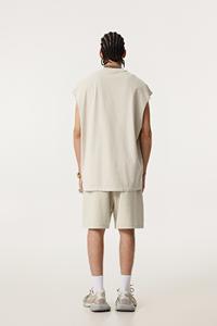 Chaleco Vintage Tejido 100% Algodón Transpirable Teñido con Cera Lavado Desgastado Sin Mangas Estilo Hip Hop Ropa Deportiva Casual para Hombre - Product Image 3