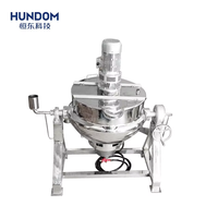 Chaudière industrielle en acier inoxydable HUNDOM pour la cuisson de confitures, mélangeur de bouilloire de cuisson, fabricant de soupe industrielle au gaz