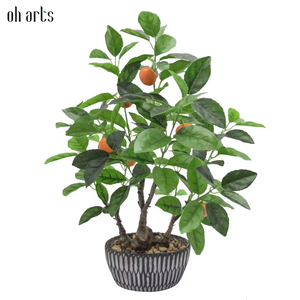Bas prix oranger artificiel 60cm de haut Simulation plantes vertes dessus de Table pour salon décoration d'hôtel - Product Image 1