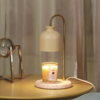 Lampe chauffante à parfum de maison en marbre doré de haute qualité, chauffe-bougie électrique en métal, veilleuse de nuit, brûleur d'aromathérapie en gros