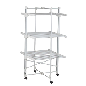 Wholesale 3 Tiers Electric Clothes <strong>Drying</strong> <strong>Rack</strong> Laundry Heated Clothes Airer Tower Dryer Floor Standing High Level Aluminum Alloy - Product Image 5
