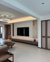 Meuble TV moderne peint de qualité supérieure pour salon, en bois durable et écologique, avec design mural