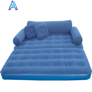 Sofá Cama Inflable Doble de PVC Ecológico con Efecto Flocado, Silla con Colchón de Aire Plegable - Product Image 1