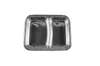 Boîte à lunch jetable à 2 compartiments avec couvercle en aluminium S22737H Plateau en aluminium Compartiment Plateau Blister Process