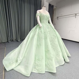 Vestido de Quinceañera Lsany256 Verde Princesa, Vestidos de 16 Años con Apliques de Flores, Cuentas de Cristal y Tul, Vestidos de Fiesta Jancember - Product Image 4