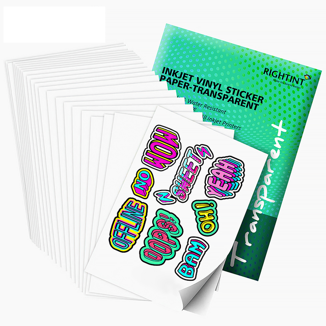 AMZ Hot Sell Transparent Glossy Printable Vinyl Sticker Paper for Inkjet Printers
