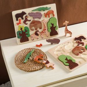 Superbe cadeau pour enfants : <span class=keywords><strong>jeu</strong></span> d'activités <span class=keywords><strong>en</strong></span> bois de qualité supérieure, puzzle sensoriel Montessori sur le thème des animaux de la <span class=keywords><strong>forêt</strong></span> - Product Image 2