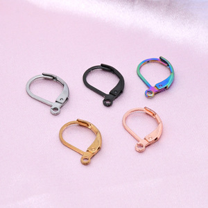 Stainless Steel French Ear <b>Hooks</b> Round Clasps For <b>Earring</b> Making Jewelry Findings 10mm Plated Accessory Components - Product Image 1