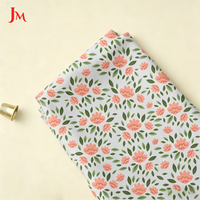 Tissu en popeline de coton imprimé numérique personnalisé, tissage uni, motif floral, en rouleau, pour vêtements et robes
