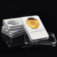 Plaques de présentation de pièces de monnaie en argent de qualité professionnelle en acrylique transparent anti-effraction avec joint blanc
