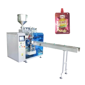 Pequeña salsa automática de mantequilla de maní, mayonesa, bolsa prefabricada, llenado y sellado de bolsas triangulares, máquina de embalaje de pasta de camarones - Product Image 2