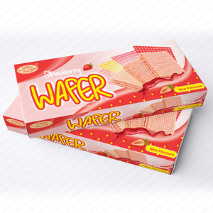 Wafer di glucosio all'ingrosso rotolo biscotti cioccolato vaniglia fragola crema aromatizzata scatola di imballaggio piccante gusto salato formaggio all'uovo - Product Image 1