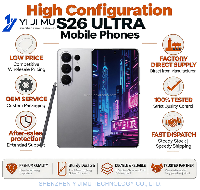 2026 Latest S26 Ultra 16G/22G+1TB/2TB Large Memory 7.3 Inch Android 16 Built-in Pen Design 8000mAh Battery Global Languages