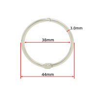 Anneaux de reliure FREYA 38 mm, finition argentée, charnière lisse, accessoire pour organiser les documents de bureau et les contrats