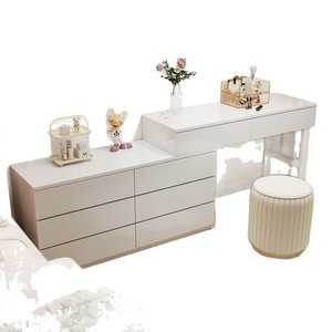 Modern Minimalist Makeup Vanity <b>Desk</b> With Mirror And Storage Drawers For <b>Bedroom</b> Adult Use - Product Image 5