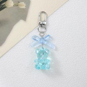 Llaveros de coche de acrílico transparente con diseño de oso, colgante de oso de dibujos animados 3D, accesorios para muñecas, cubierta para auriculares, adorno para bolso - Product Image 6