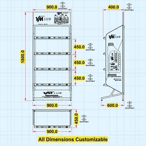 Wholesale Heavy Duty Metal Motor Oil Display <strong>Rack</strong> 4 Tier Lubricant Engine Oil Stand Automotive Lube Station Merchandiser Fixture - Product Image 4