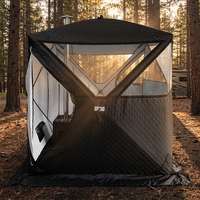 Tente de sauna à vapeur automatique 4 saisons pour l'extérieur avec poêle, grande fenêtre, pour camping et pêche sur glace, tente de sauna portable