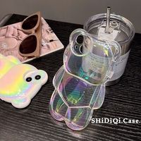 Modèles explosifs 3D laser ours design étui de téléphone portable paillettes étui de téléphone portable exquis en stock