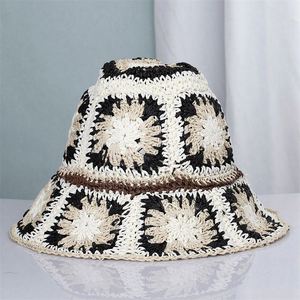 Wholesale High Quality Natural Paper <b>Straw</b> <b>Hat</b> Bohemian Summer Sun <b>Hat</b> Female Hand Crochet Bucket <b>Hats</b> - Product Image 3