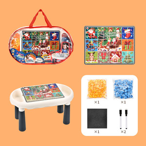 Mesa de Dibujo Multifuncional 2 en 1 con Bloques de Construcción, Mesa de Aprendizaje para Niños, Juegos y Rompecabezas de Plástico - Product Image 4