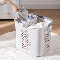 Panier à linge double couche anti-poussière en plastique PP pour salle de bain et chambre à coucher