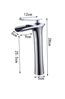 Nickel Salle De Bains Cascade Bassin Robinets Mélangeur Mitigeur Tactile Mitigeur pour Eau Chaude Et Froide, Lavabo Pull Down Lavabo Robinet