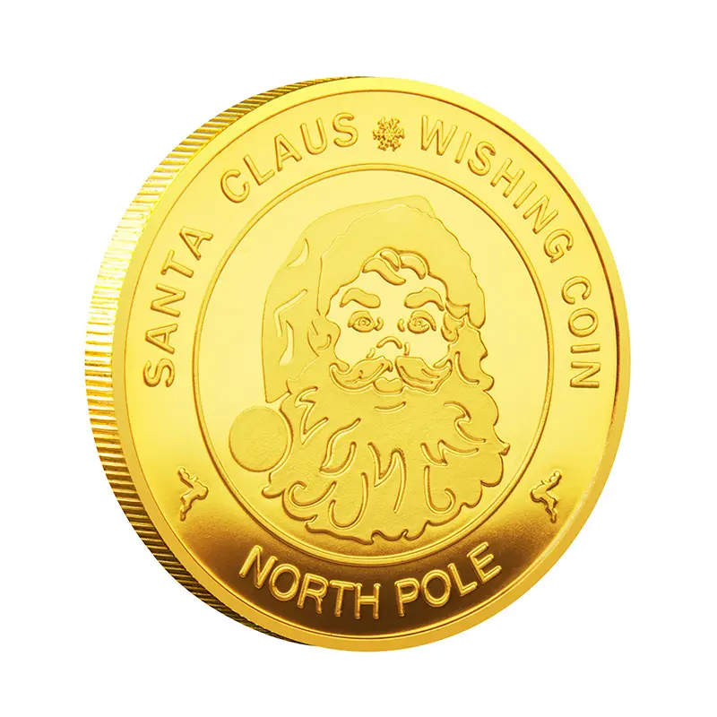 Высококачественные рождественские подарки, двухсторонние монеты для гольфа, золотые и серебряные памятные монеты Санта-Клауса