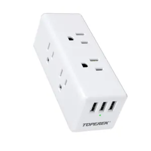 Prise de courant cubique 2023 adaptateur de voyage prise murale US avec 3 Ports de charge USB certifié FCC