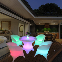 Table de bar extérieure à led pour fête, jardin, salon, plage, table de cocktail, club rond