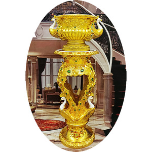 Jarrón de flores chapado en oro, artículo decorativo más vendido, adecuado para sala de estar y bodas - Product Image 5
