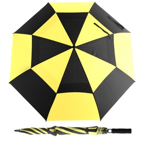 Wholesale Advertising Durable Custom Straight Windproof Golf <b>Umbrella</b> Yellow with Fiberglass Frame for Outdoor Sports & Events - Product Image 3