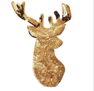 Lớn Hươu sắt trên sequin các bản vá lỗi personalizzate đính cườm giáng sinh vá biểu tượng động vật tùy chỉnh sequin đính cườm giáng sinh vá - Product Image 1